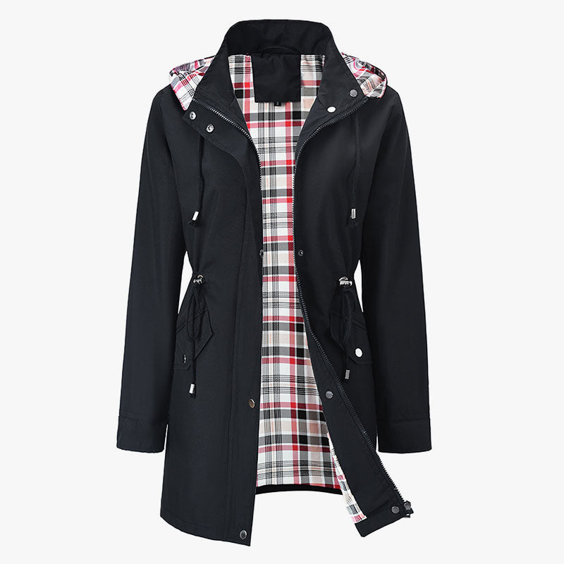 🧥Neuer wasserabweisender Trenchcoat für Damen – Hochwertige grenzüberschreitende Damenoberbekleidung mit kariertem Futter✨