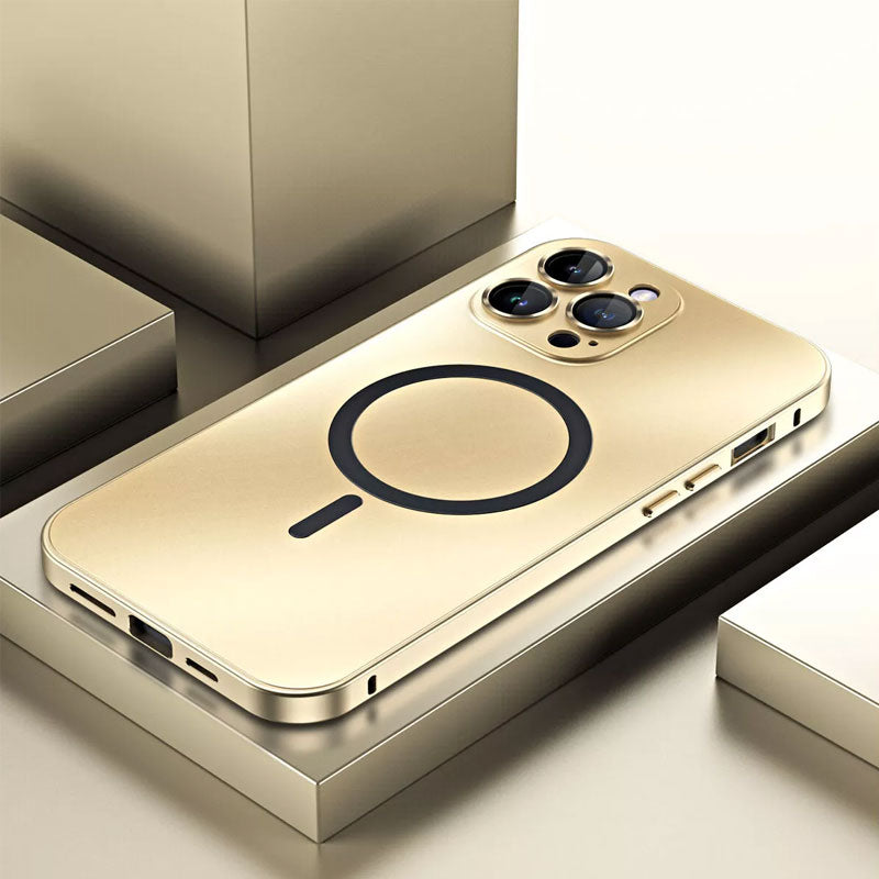 Magnetische Abdeckung mit Aluminiumrahmen für iPhone