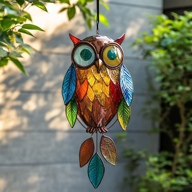 🌟 Bemalte Eulen-Hängedekorationen – Bunte Eulendekorationen für Fenster und Wohnungen 🦉