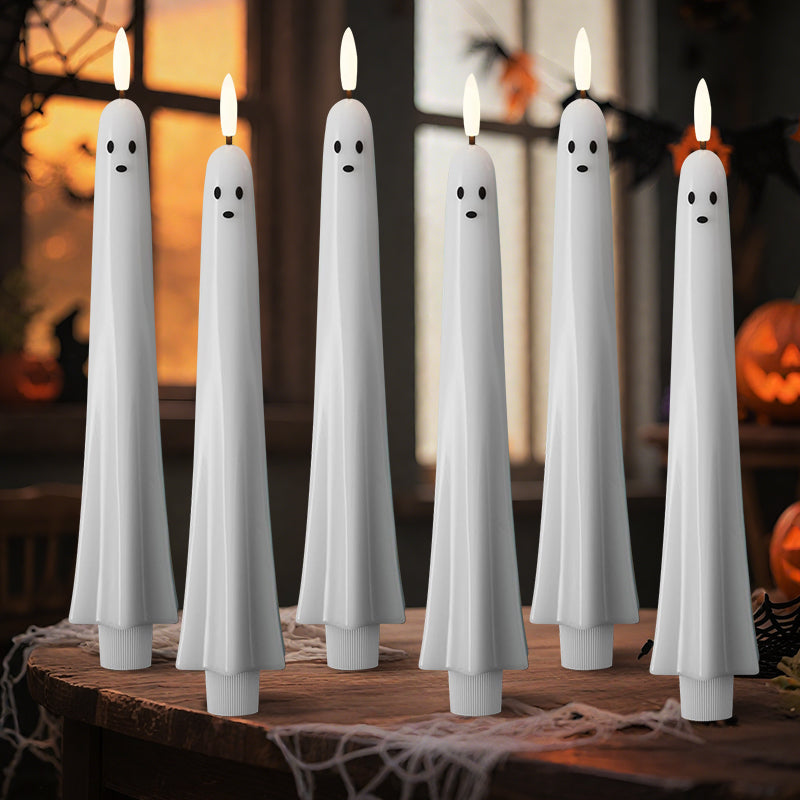 🎃👻 Ferngesteuerte Geisterkerze mit 3D-flammendem Docht 👻🎃