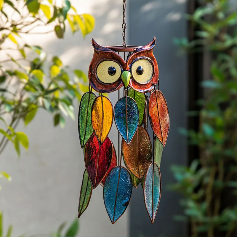 🌟 Bemalte Eulen-Hängedekorationen – Bunte Eulendekorationen für Fenster und Wohnungen 🦉