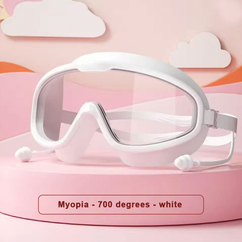 Schwimmbrille für Erwachsene mit großem Rahmen und Schutzblech🏊♂️
