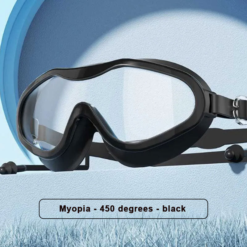 Schwimmbrille für Erwachsene mit großem Rahmen und Schutzblech🏊♂️