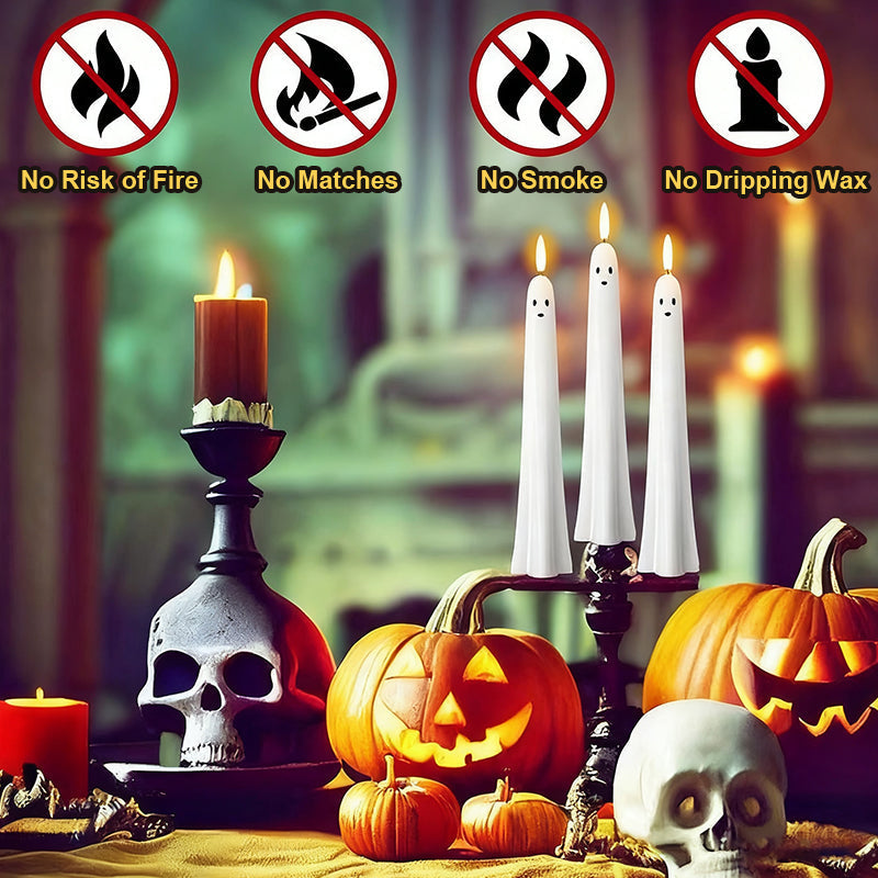 🎃👻 Ferngesteuerte Geisterkerze mit 3D-flammendem Docht 👻🎃