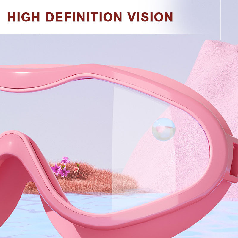 Schwimmbrille für Erwachsene mit großem Rahmen und Schutzblech🏊♂️