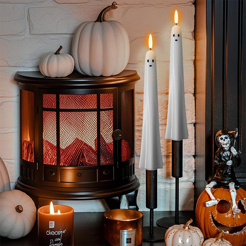 🎃👻 Ferngesteuerte Geisterkerze mit 3D-flammendem Docht 👻🎃
