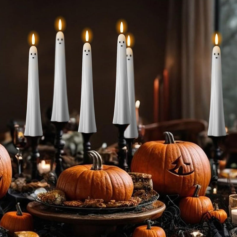 🎃👻 Ferngesteuerte Geisterkerze mit 3D-flammendem Docht 👻🎃
