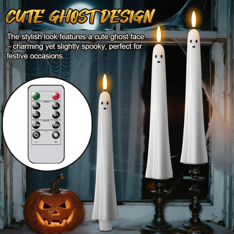🎃👻 Ferngesteuerte Geisterkerze mit 3D-flammendem Docht 👻🎃