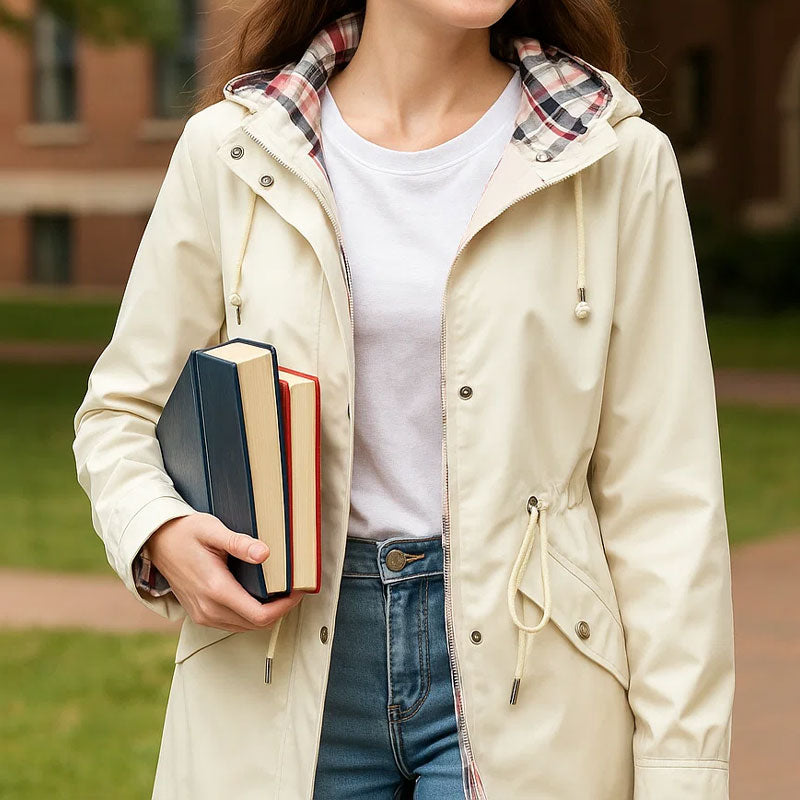 🧥Neuer wasserabweisender Trenchcoat für Damen – Hochwertige grenzüberschreitende Damenoberbekleidung mit kariertem Futter✨