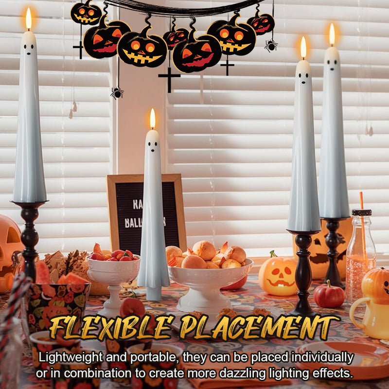 🎃👻 Ferngesteuerte Geisterkerze mit 3D-flammendem Docht 👻🎃