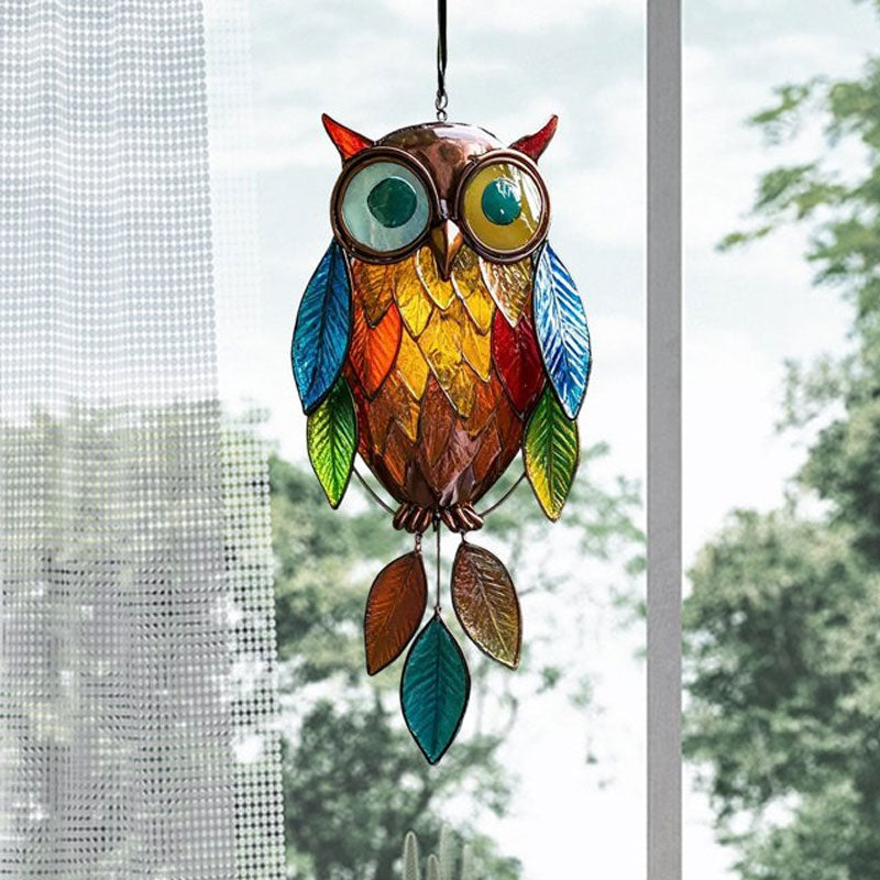 🌟 Bemalte Eulen-Hängedekorationen – Bunte Eulendekorationen für Fenster und Wohnungen 🦉