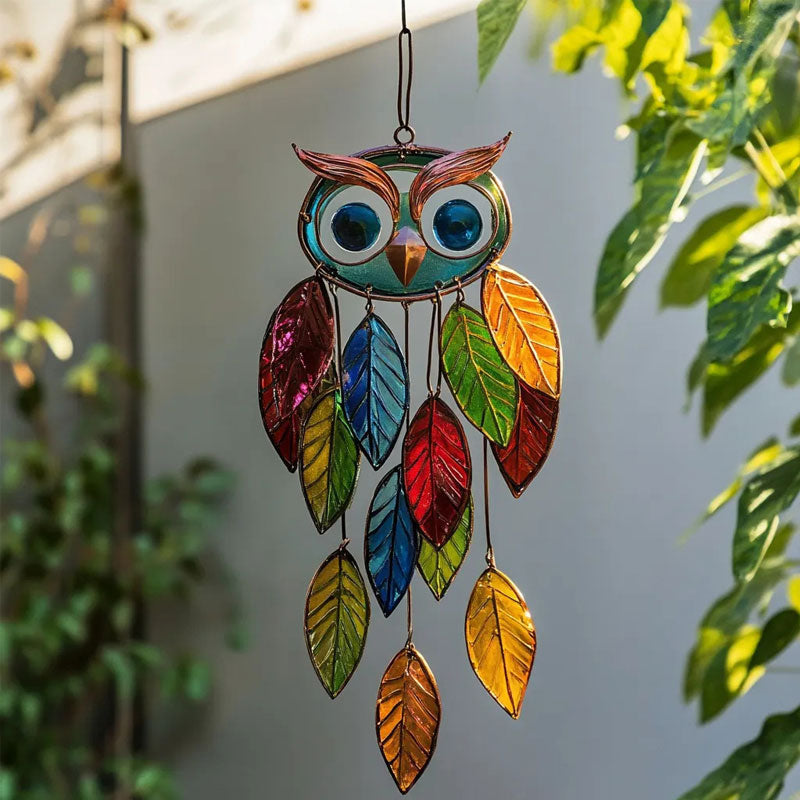 🌟 Bemalte Eulen-Hängedekorationen – Bunte Eulendekorationen für Fenster und Wohnungen 🦉
