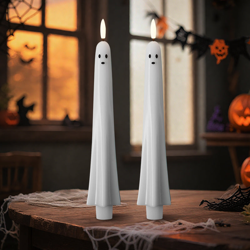 🎃👻 Ferngesteuerte Geisterkerze mit 3D-flammendem Docht 👻🎃
