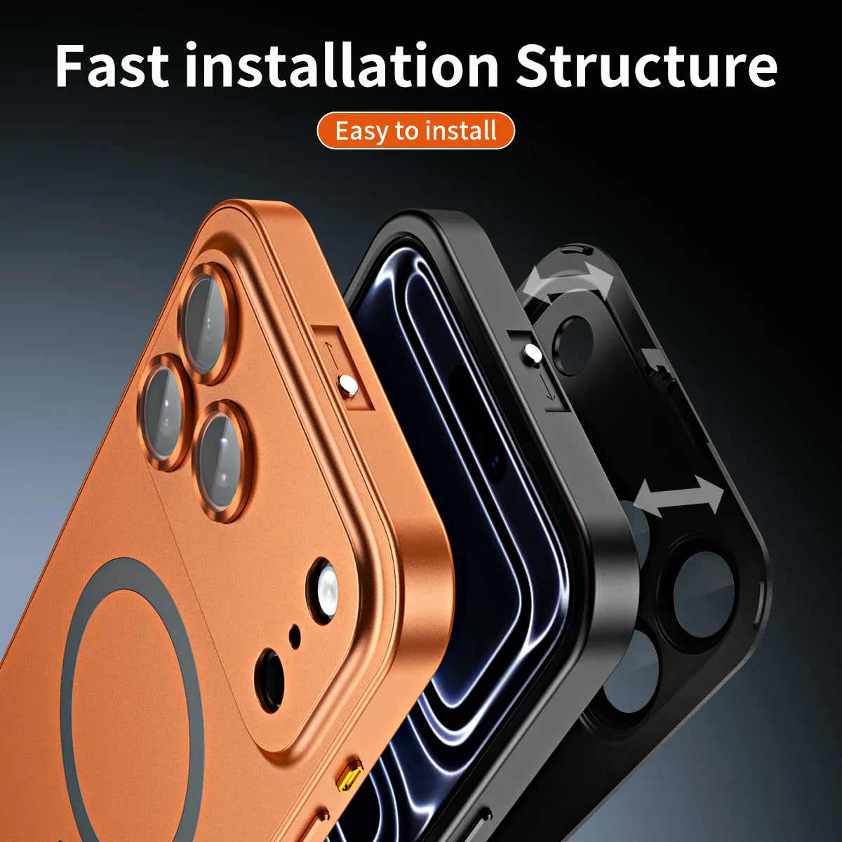 Magnetische Abdeckung mit Aluminiumrahmen für iPhone