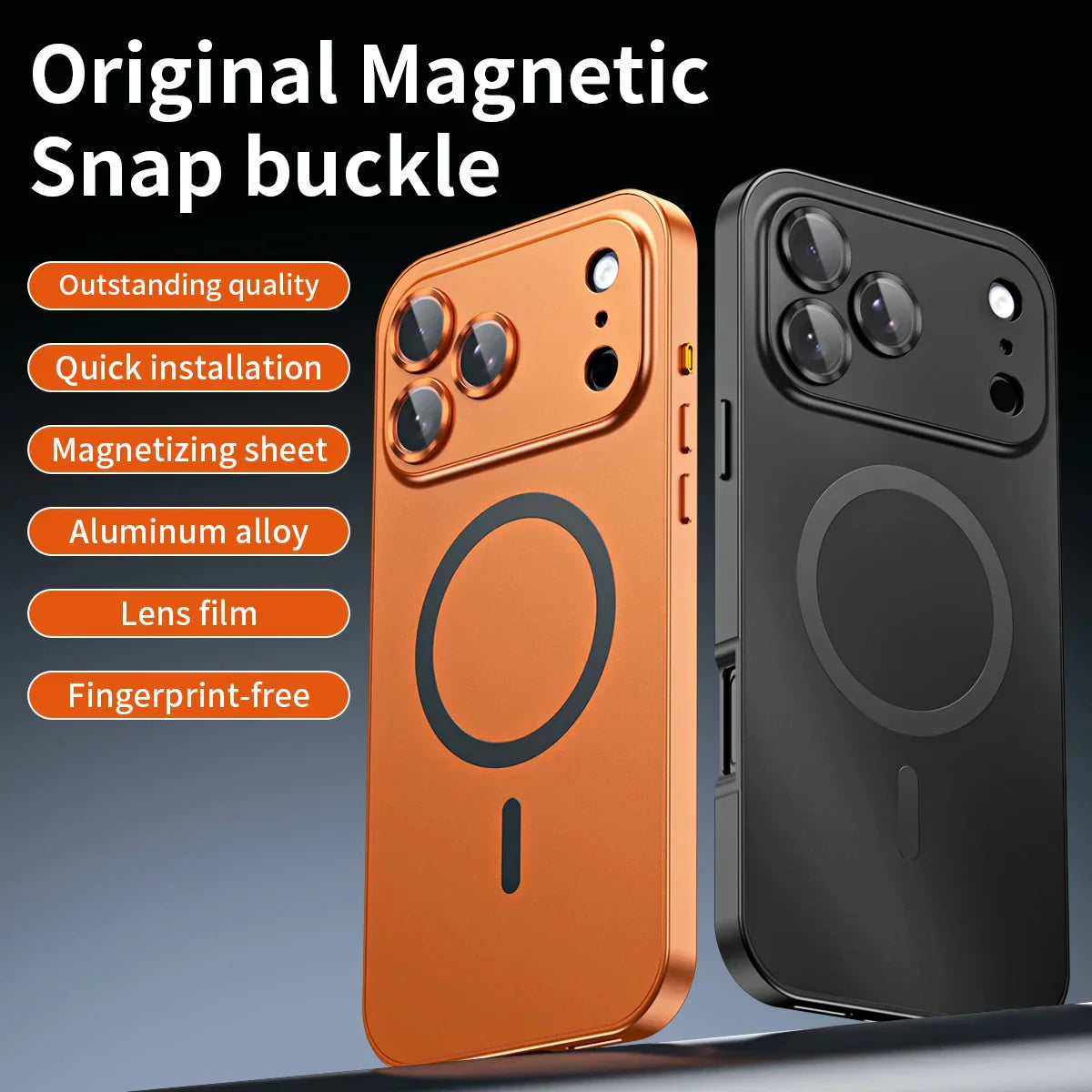 Magnetische Abdeckung mit Aluminiumrahmen für iPhone