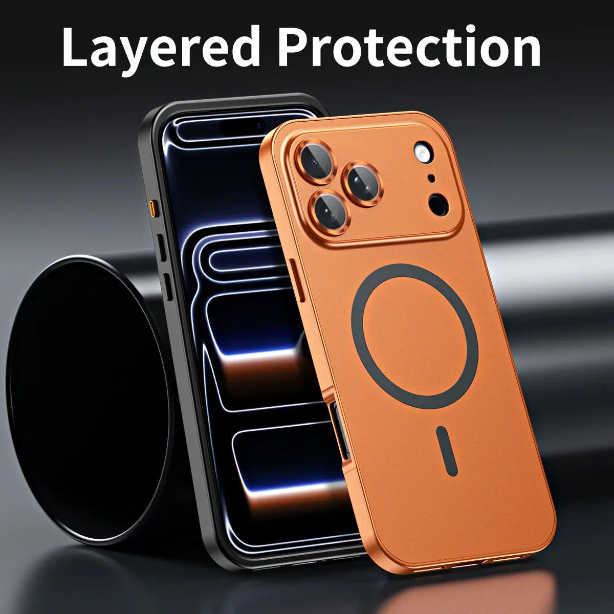 Magnetische Abdeckung mit Aluminiumrahmen für iPhone