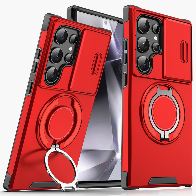 Panzerhülle für Galaxy S-Serie 🛡️ Kamera-Schiebeschutz & 360° Ring 🧲 Magnet-Funktion