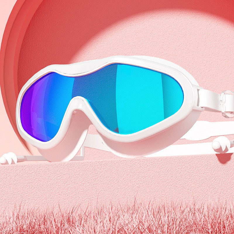 Schwimmbrille für Erwachsene mit großem Rahmen und Schutzblech🏊‍♂️