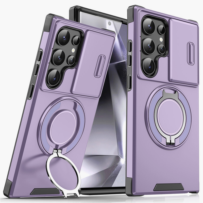 Panzerhülle für Galaxy S-Serie 🛡️ Kamera-Schiebeschutz & 360° Ring 🧲 Magnet-Funktion