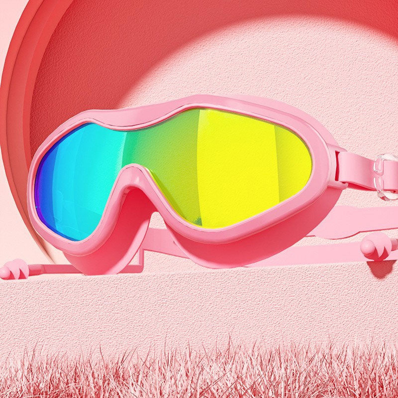 Schwimmbrille für Erwachsene mit großem Rahmen und Schutzblech🏊‍♂️