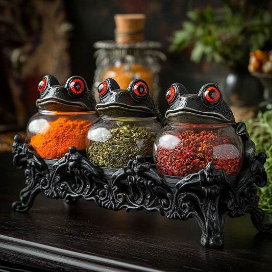 Håndlagde Witchy Frog apotekerkrukker til krydder 🐸
