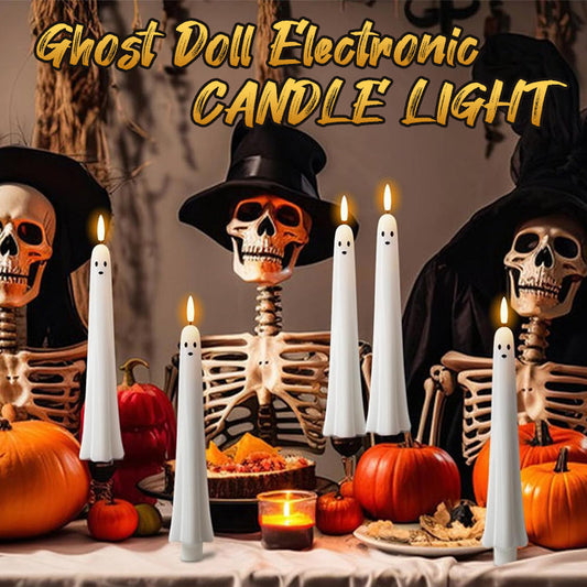 🎃👻 Ferngesteuerte Geisterkerze mit 3D-flammendem Docht 👻🎃