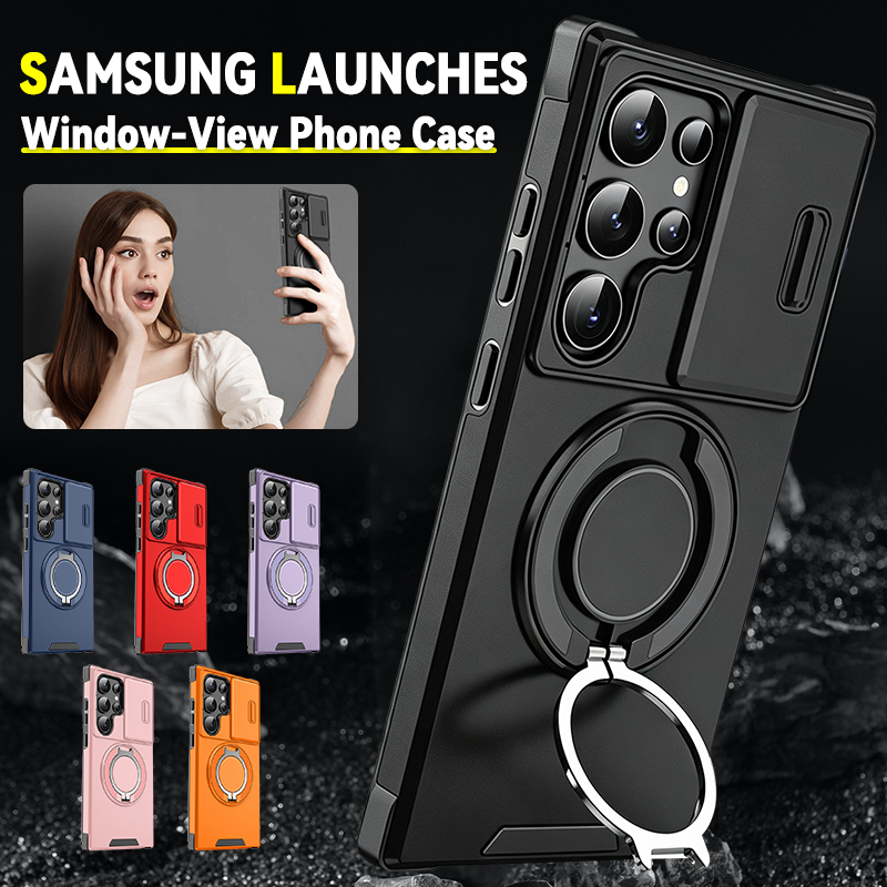 Panzerhülle für Galaxy S-Serie 🛡️ Kamera-Schiebeschutz & 360° Ring 🧲 Magnet-Funktion