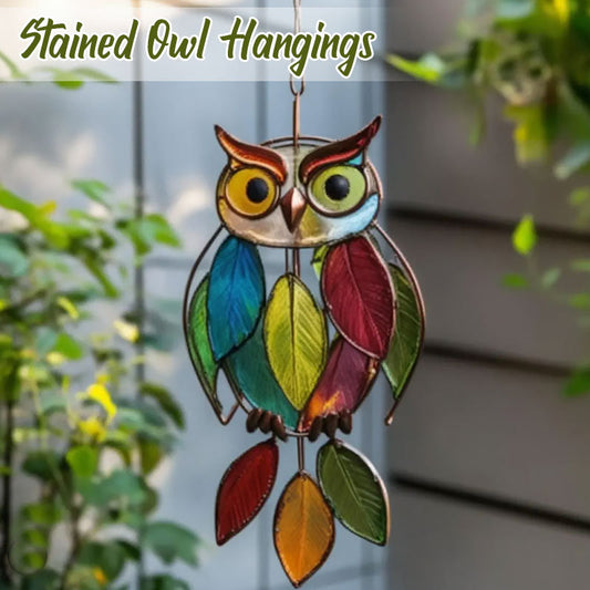 🌟 Bemalte Eulen-Hängedekorationen – Bunte Eulendekorationen für Fenster und Wohnungen 🦉