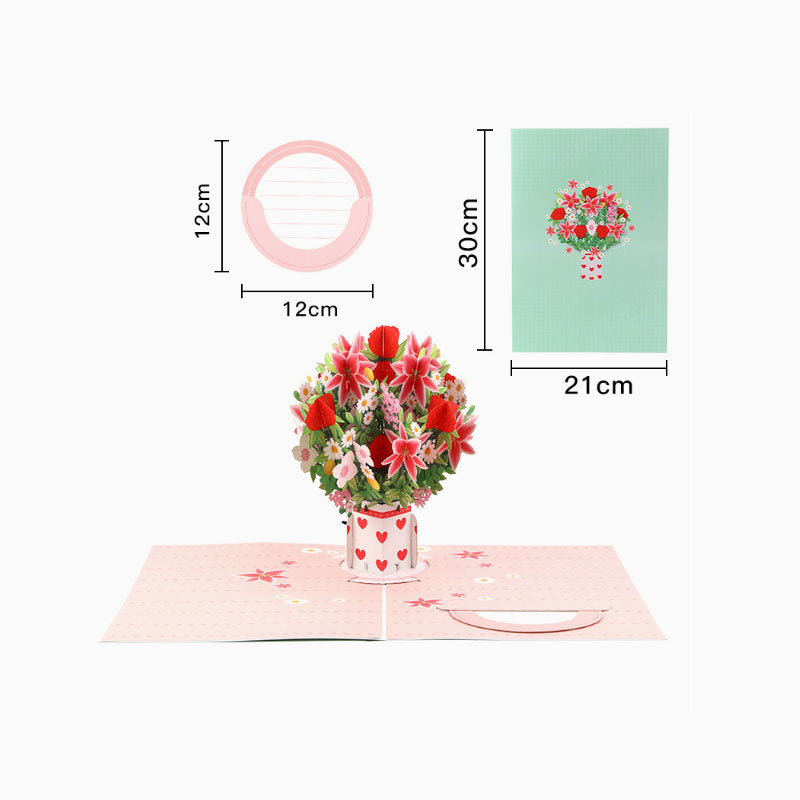 2-in-1-Geschenk und Dekoration für jeden Anlass 🌸 3D-Blumenstrauß-Pop-up-Karte