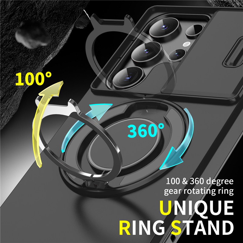 Panzerhülle für Galaxy S-Serie 🛡️ Kamera-Schiebeschutz & 360° Ring 🧲 Magnet-Funktion