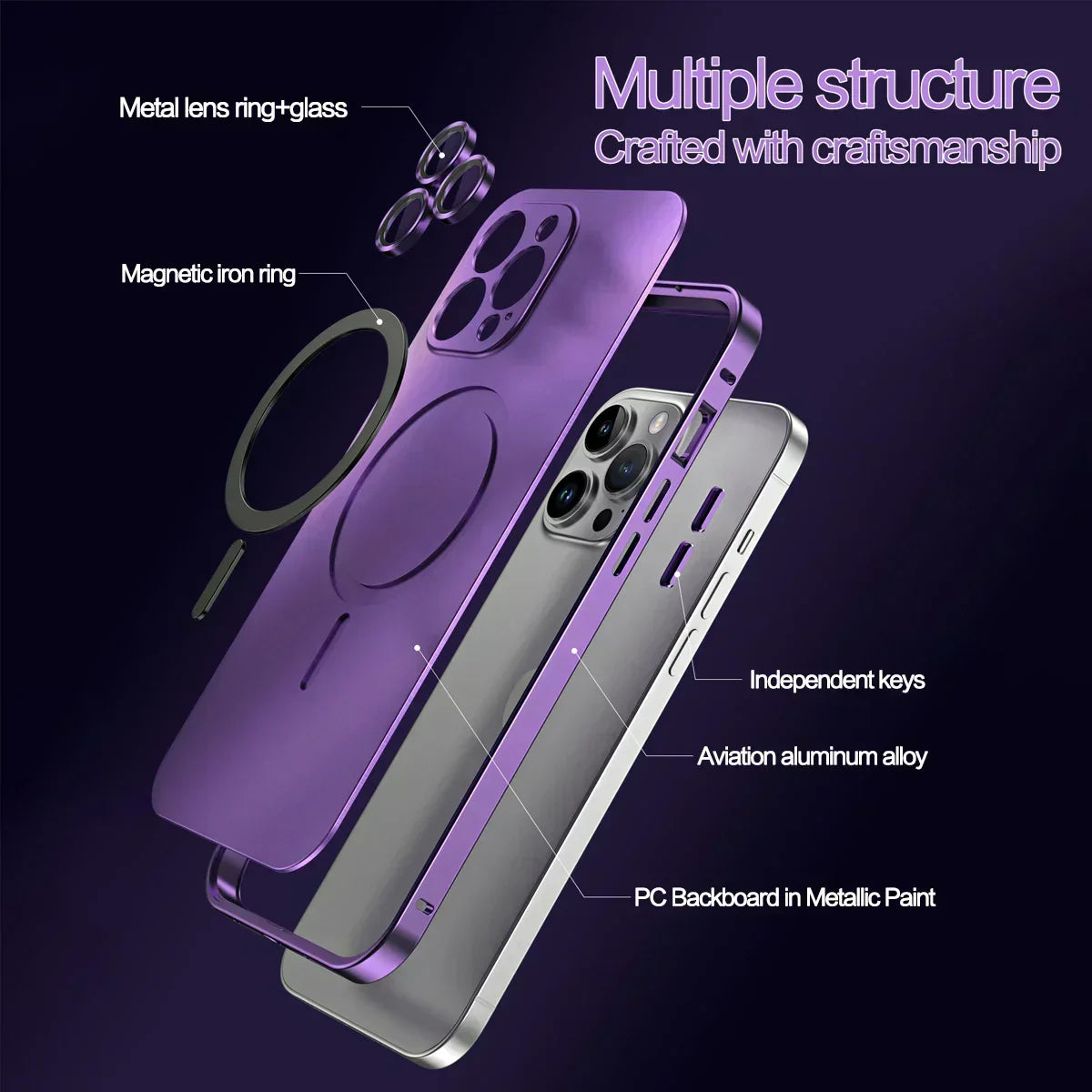 Einfache magnetische Metallhülle für iPhone