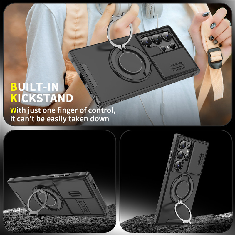 Panzerhülle für Galaxy S-Serie 🛡️ Kamera-Schiebeschutz & 360° Ring 🧲 Magnet-Funktion