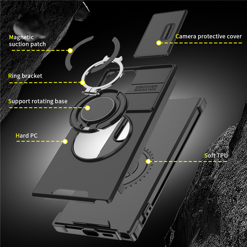 Panzerhülle für Galaxy S-Serie 🛡️ Kamera-Schiebeschutz & 360° Ring 🧲 Magnet-Funktion