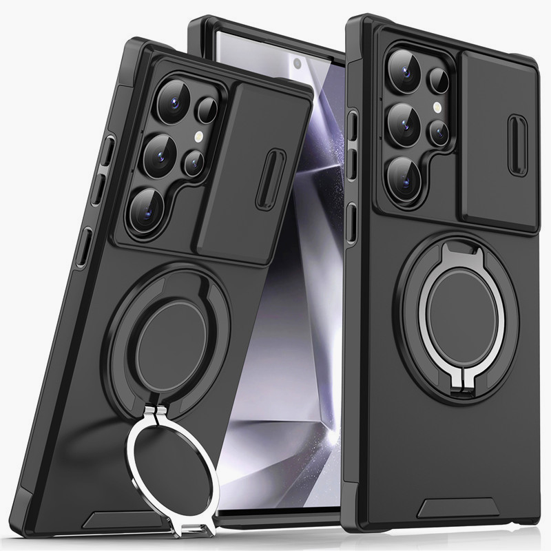 Panzerhülle für Galaxy S-Serie 🛡️ Kamera-Schiebeschutz & 360° Ring 🧲 Magnet-Funktion