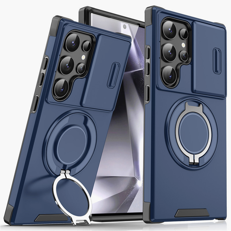 Panzerhülle für Galaxy S-Serie 🛡️ Kamera-Schiebeschutz & 360° Ring 🧲 Magnet-Funktion
