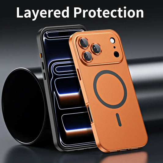Magnetische Abdeckung mit Aluminiumrahmen für iPhone