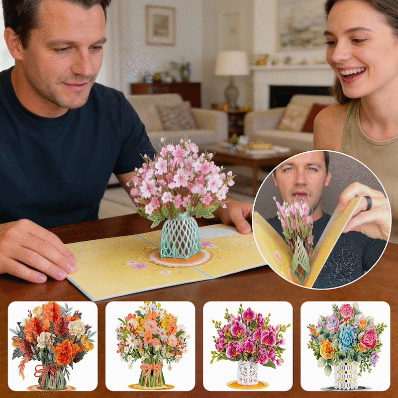 2-in-1-Geschenk und Dekoration für jeden Anlass 🌸 3D-Blumenstrauß-Pop-up-Karte